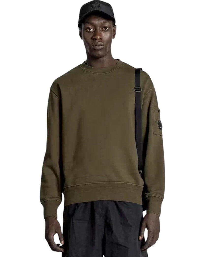 C.P. Company Cotton Crew-Neck Sweatshirt Green 18CMSS098A110044G