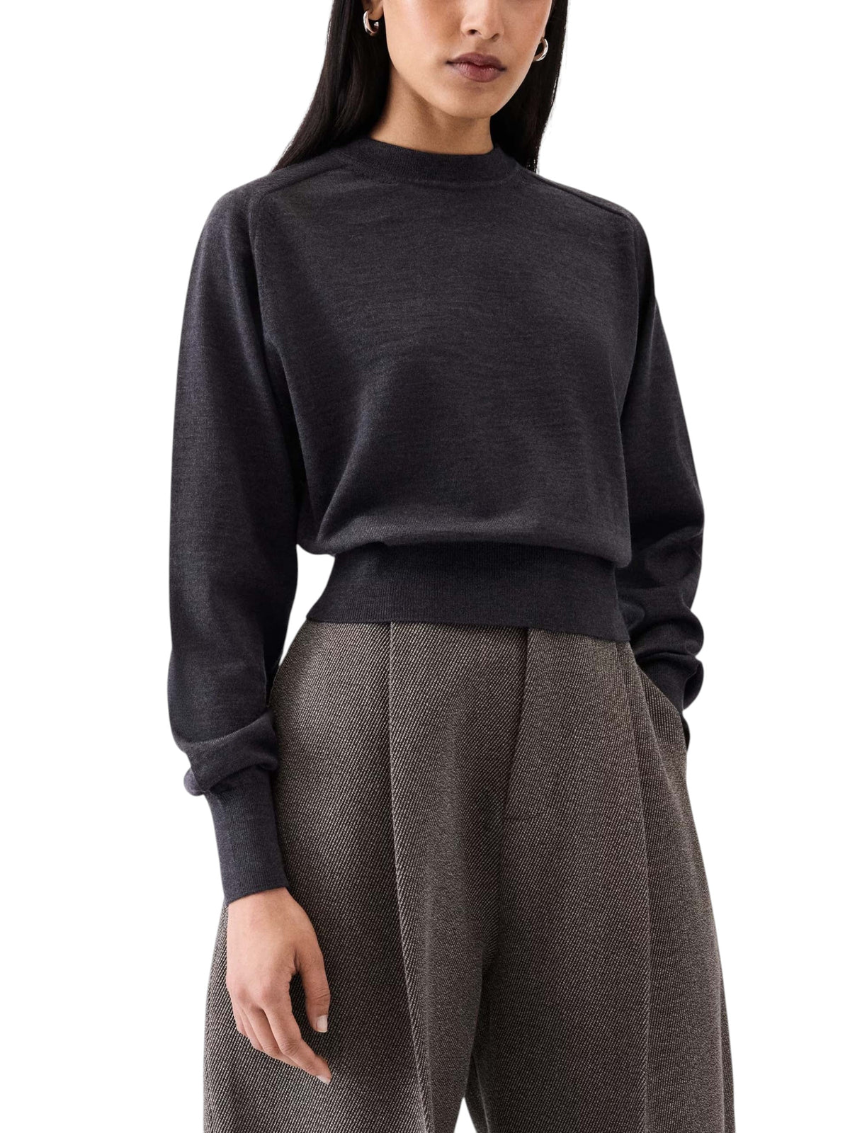 Jacquemus Logo Embroidery Wool Sweater Grey